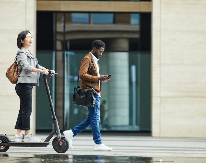 People Commuting in City